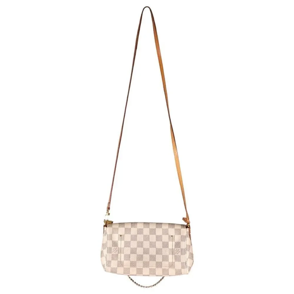 LOUIS VUITTON Favorite MM Damier Azur Crossbody Bag White